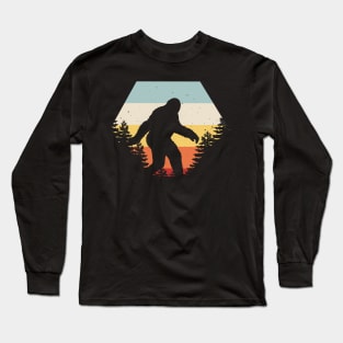 Retro Funny Bigfoot and Sasquatch T Shirts Long Sleeve T-Shirt